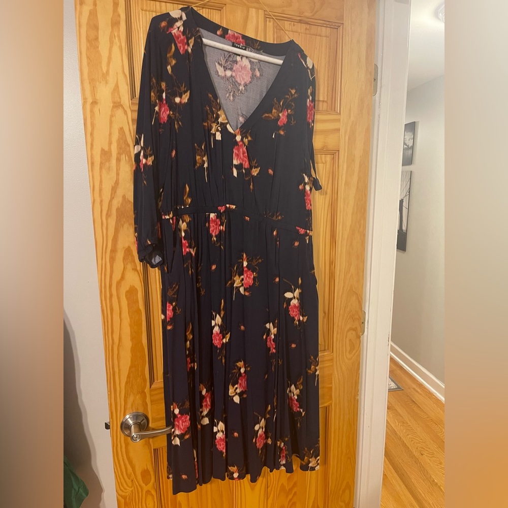 Dark blue Torrid midi dress size 2